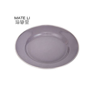 Venta al por mayor 20cm gris esmaltado colorido impreso personalizado <span class=keywords><strong>Metal</strong></span> esmalte hierro plato de comida - Product Image 3
