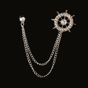 Moda tendencia estilo británico broches de cadena <span class=keywords><strong>ropa</strong></span> broche accesorios hombres broche insignia al por mayor - Product Image 1