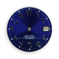 Cadran de montre en alliage de cuivre léger de 28,5 mm avec texte arabe bleu, étanche, jour/date, mouvement japonais, personnalisable avec logo de marque TBL, vente en gros