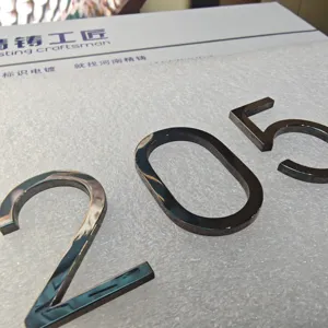 Casting Craftsman Polished Stainless Steel House Number 1-9 room number 3D Metal Signs