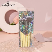 RubyFace – pinceaux cosmétiques professionnels à poignée en diamant, avec le meilleur prix, Kit de maquillage, 10 pièces