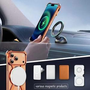 NOUVEAU 2026 pour iPhone 17 Series – Coque de protection haut de gamme en alliage de titane minimaliste avec support rotatif à 360° et anneau magnétique - Product Image 1