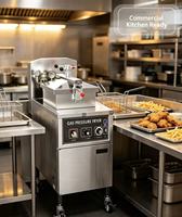 Equipo de Comida Rápida: Freidora Industrial para Pollo Broaster, Freidora de Papas Fritas, Olla con Filtro de Aceite para Cocinar Pollo