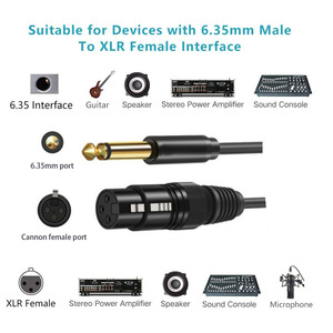 Cavo Mic da <span class=keywords><strong>XLR</strong></span> a TS 6.35mm da 1/4 pollici cavo <span class=keywords><strong>XLR</strong></span> da 3pin a Audio maschio a <span class=keywords><strong>XLR</strong></span> femmina cavo <span class=keywords><strong>XLR</strong></span> da 6.35mm a <span class=keywords><strong>Aux</strong></span> - Product Image 2