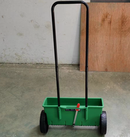 Semoir manuel à deux roues pour herbe, légumes et maïs, avec réglage du dosage, 12L