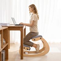 Chaise à genoux ergonomique HEXU, structure en bois massif, hauteur réglable, coussins en mousse épaisse, sans accoudoirs, inclinable, pour la maison, le bureau, la méditation