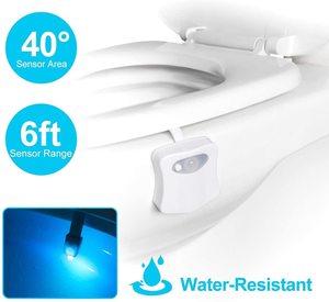 8 Farb anzeige Toiletten licht Bewegungs aktivierter Sensor Toiletten sitz Schüssel Nachtlicht LED Toiletten licht für Waschraum/WC/Wasser schließen - Product Image 2