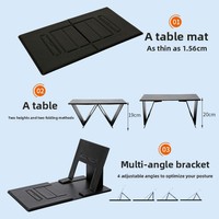 Bureau d'extérieur portable et pliable avec support de table pour lit, pour ordinateur portable, tablette, téléphone, lecture et écriture - Cuir et panneau haute densité