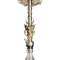 Set de Mini Hookah de Acero Inoxidable Estilo Árabe con Acabado Esmerilado, Conexión USB, 1 Manguera, Caja de Regalo para Uso en Bares, Discotecas y Salones