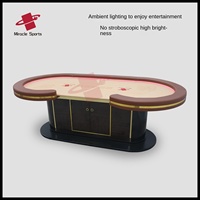 Table de poker Texas Hold'em moderne de style ovale 64 couleurs à LED de MG Factory Outlet pour le divertissement pour Mahjong et les jeux d'argent