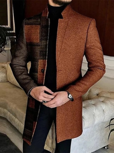 Abrigo Retro de Cuello Alto para Hombre, Otoño-Invierno 2026, Nuevo, con Patrón <span class=keywords><strong>3D</strong></span>, Tela de Lana Peinada, Antiarrugas, Antiencogimiento, Estilizador - Product Image 4