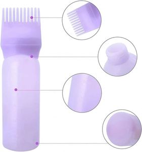 Free Sample 100pcs 120ml HDPE Eco Friendly White Red Purple Salon Hair Comb <b>Brush</b> Applicator <b>Bottle</b> Oil - Product Image 3
