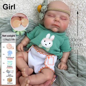 Muñecas <span class=keywords><strong>Reborn</strong></span> de <span class=keywords><strong>Silicona</strong></span> de 12 Pulgadas al por Mayor, Muñeca <span class=keywords><strong>Reborn</strong></span> de <span class=keywords><strong>Silicona</strong></span> Realista de Cuerpo Completo, Muñeca Bebé Niña como Regalo de Navidad - Product Image 2