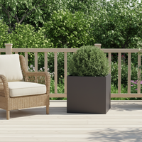 Pot Bunga Persegi Modern Lucu Hitam Putih dari Baja dengan Lubang Drainase Ramah Lingkungan untuk Penggunaan Gantung di Lantai Tanaman Indoor/Outdoor