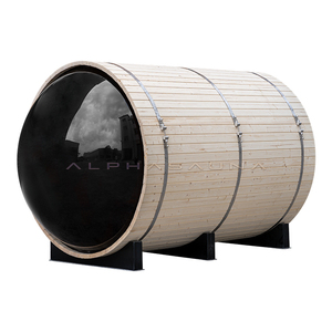 Sauna <span class=keywords><strong>en</strong></span> baril de cèdre extérieur propre avec chauffage Sauna extérieur 6 personnes personnalisation du <span class=keywords><strong>bois</strong></span> haut-parleurs étanches pour salle de Sauna - Product Image 2