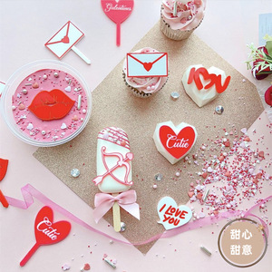 Adorno de acrílico para cupcakes con forma de corazón, para el Día de San Valentín, con diseño de miel y dulzura, para decoración de fiestas de cumpleaños. - Product Image 1