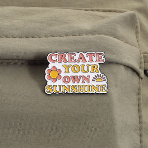 دبابيس مينا بحروف قوس قزح كلمات إيجابية كل يوم هي بداية جديدة مجوهرات بروش للملابس هدية - Product Image 3