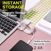 Câble de charge rapide magnétique flexible à ressort 100CM 2.4A pour téléphone portable USB – Vente chaude