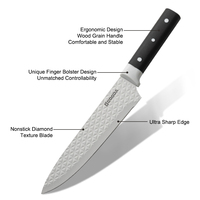 Ensemble de couteaux professionnels 7 pièces multifonctions pour la cuisine, couteau de chef, planche à découper, lames en acier inoxydable, manche en PP, ambidextre