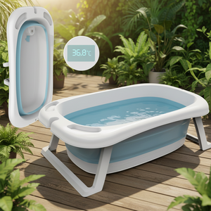 Bañera con Termómetro para Bebé, Bañera Plegable para Bebé, Tinas de Bebé - Product Image 4