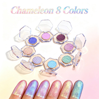 Palette de fards à paupières scintillants en gros, fards à paupières pressés à effet duo-chrome avec effet caméléon, haute pigmentation et éclatants