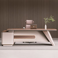 Ensemble de bureau et chaise de direction de luxe avec accessoires de quincaillerie de haute qualité, design moderne minimaliste en bois