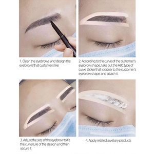 Guide de sourcils en silicone, bande de formage DIY, autocollant auxiliaire pour sourcils, aide à la positionnement pour microblading, accessoires de maquillage permanent des sourcils - Product Image 3