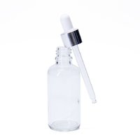 Vente en gros d'usine, flacon compte-gouttes en verre transparent personnalisé de luxe pour huile essentielle de fleurs, avec bouchon compte-gouttes