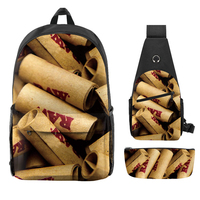 Livraison Rapide - Sac à Dos de Voyage 3-en-1 pour Ordinateur Portable et Livres, Style Smoke Shop Fashion, Motif Backwoods Cookie RAW, Personnalisable