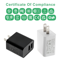 Adaptateur secteur USB 5V 1,5A avec 2 ports, prise US, Canada, Mexique, 5 volts 2 ampères, chargeur 5V 1A