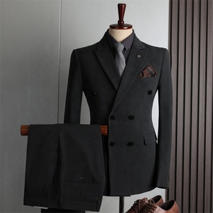 Traje de doble botonadura - Nuevo conjunto de traje formal <span class=keywords><strong>para</strong></span> hombre 2026, estilo casual de negocios, corte ajustado, <span class=keywords><strong>tallas</strong></span> <span class=keywords><strong>grandes</strong></span>, traje de <span class=keywords><strong>boda</strong></span> <span class=keywords><strong>para</strong></span> hombre - Estilo de alta gama - Product Image 6