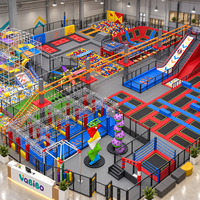Parc de trampolines intérieur commercial clé en main Vabibo TP186, équipement de parcours Ninja, fosse à mousse, centre pour enfants, personnalisable