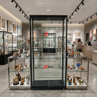 Vitrines Modernes Personnalisées à Vision Panoramique Écologiques pour Objets Métalliques en Verre Trempé avec Éclairage LED et Verre Verrouillable