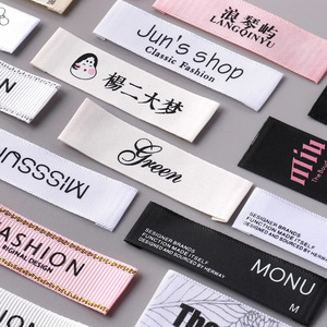 Chất lượng cao Cá nhân hoá thiết kế logo cổ nhãn tùy chỉnh kích cỡ/màu dệt nhãn cho thương hiệu quần áo T-shirt - Product Image 4