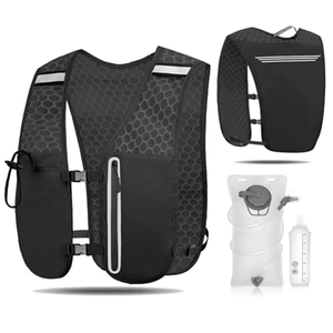 Hydration vest chạy Ba lô có thể điều chỉnh kích thước Trọng lượng nhẹ Trail chạy vest với 2L bàng quang & 500ml bình mềm - Product Image 1