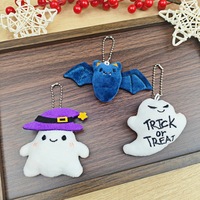 Porte-clés en peluche douce d'Halloween en gros : fantôme mignon, chauve-souris, citrouille, chapeau de sorcière – Pendentif de sac, décoration suspendue pour fête de la Toussaint, cadeau