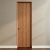 Portes intérieures de maison en alliage d'aluminium à grain de bois, étanches, insonorisées, à ouverture latérale, pour villa, chambre et salle de bain, surface finie