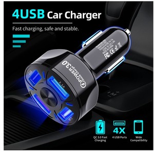 Điện Thoại Di Động Mới 2022 7A QC3.0 Bộ Sạc Xe Hơi <span class=keywords><strong>USB</strong></span> 4 Cổng Siêu Nhanh Cho iPhone 13 1211 Pro Cho Samsung S22 S21 S20 - Product Image 3