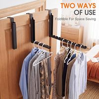 Porte-vêtements pliable à suspendre derrière la porte, sans perçage, pour chambre à coucher, dortoir, organisateur de vêtements, rangement
