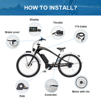 Kit vélo électrique Electrico Bicicleta étanche, forte puissance 750W, vélo électrique fabriqué en usine, kit de conversion