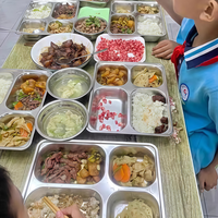 Assiette compartimentée en acier inoxydable épais multi-styles pour la vente en gros |   Plateau alimentaire multi-compartiments |   Catering pour restaurant scolaire et buffet
