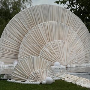 ZKAI Elegant <strong>Wedding</strong> Semicircle <strong>Backdrop</strong> Decoration Fan Shaped <strong>Stands</strong> and Drapery <strong>Backdrop</strong> Arch - Product Image 1