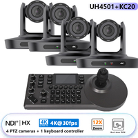 Système de visioconférence complet : 4 caméras PTZ 4K avec clavier de contrôle de caméra et écran LCD – Vente directe usine pour la production en direct