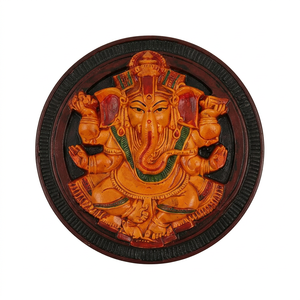 Custom 3D Resin Brass Digital Printing Ganesha Wall Hanging Sculpture Hindu Art Ornament <b>Round</b> Decorative <b>Frame</b> for Home Worship - Product Image 1