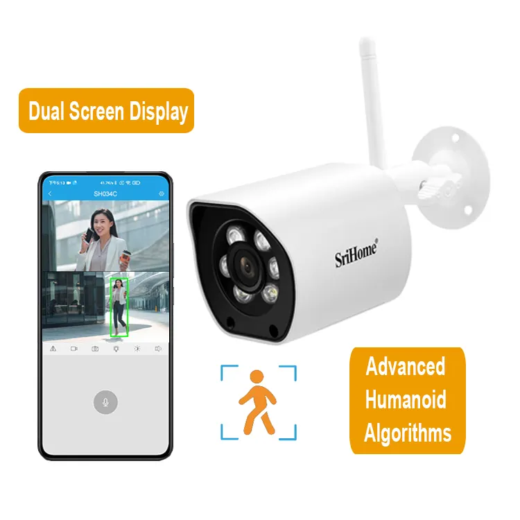 Hot Selling SriHome Bullet 4mp Smart Home Indoor Security IP Network Surveillance Cameras Wireless Outdoor