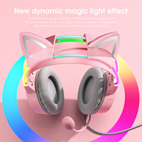 Audífonos con Cable ONIKUMA X15 Pro RGB al por Mayor, Diseño de Orejas de Gato, Auriculares para Juegos con Sonido Estéreo de Alta Fidelidad y Micrófono HD
