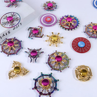 Fidget Spinners en alliage métallique électroplaqué colorés, styles variés, populaires auprès des jeunes, jouets de doigt, vente en gros, marque SD, 7-14 ans