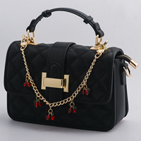 Schattig kersen tasbedeltje gouden kleur metalen ketting sleutelhanger Kawaii fruit tas hanger mode handtas accessoires groothandel op maat