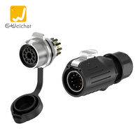 Connecteur électrique circulaire mâle/femelle E-Weichat LP28-10Pin 10A 250V IP68 étanche en alliage de cuivre avec boîtier PBT pour éclairage LED
