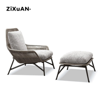 Chaise en rotin moderne de loisirs en plein air ensemble de trois pièces pour patio pour villa, cour, jardin et salle de soleil